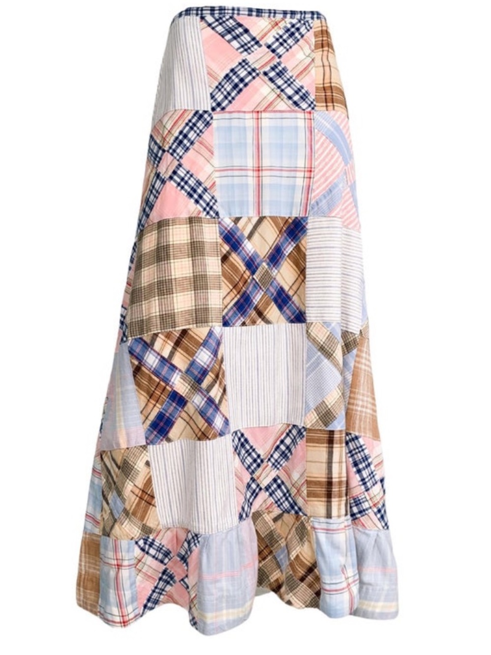 Vintage! Ralph Lauren Blue Label cotton patchwork flounce hem pockets! Size 6-8 - Picture 2 of 12